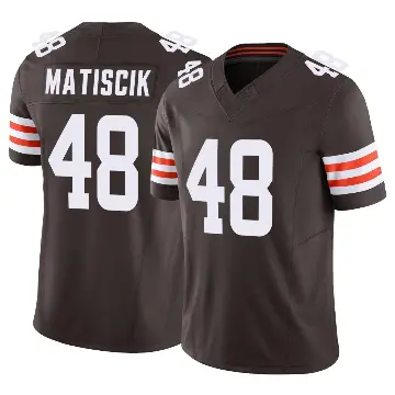 ＃48 Men's Brent Matiscik Brown Limited Cleveland Browns Vapor F.U.S.E. Jersey