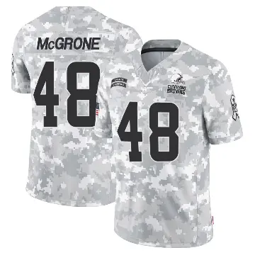 ＃48 Men's Cameron McGrone Arctic Camo Limited Cleveland Browns 2024 Salute to Service Jersey