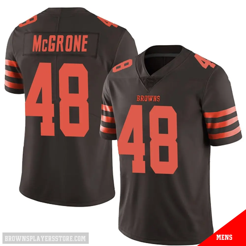 ＃48 Men's Cameron McGrone Brown Limited Cleveland Browns Color Rush Jersey