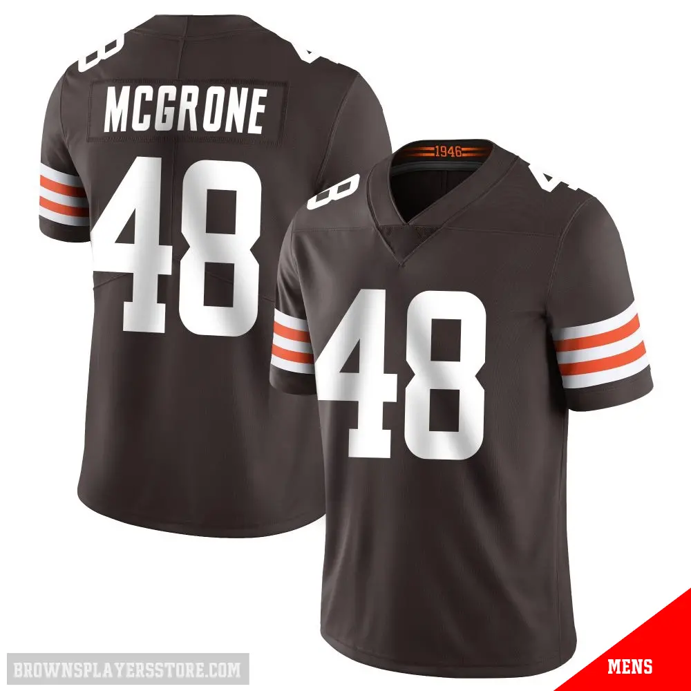 ＃48 Men's Cameron McGrone Brown Limited Cleveland Browns Team Color Vapor Untouchable Jersey
