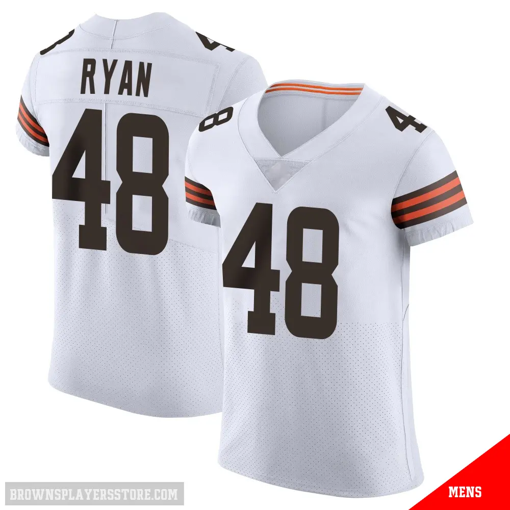 ＃48 Men's Carsen Ryan White Elite Cleveland Browns Vapor Jersey