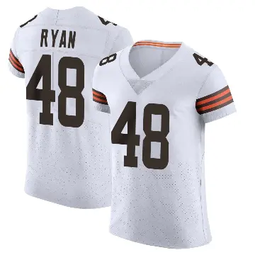 ＃48 Men's Carsen Ryan White Elite Cleveland Browns Vapor Jersey