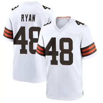 ＃48 Men's Carsen Ryan White Game Cleveland Browns Jersey