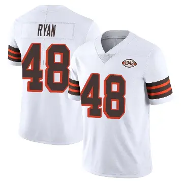 ＃48 Men's Carsen Ryan White Limited Cleveland Browns Vapor 1946 Collection Alternate Jersey