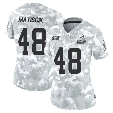 ＃48 Women's Brent Matiscik Arctic Camo Limited Cleveland Browns 2024 Salute to Service Jersey