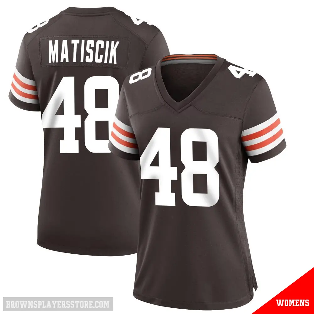 ＃48 Women's Brent Matiscik Brown Game Cleveland Browns Team Color Jersey