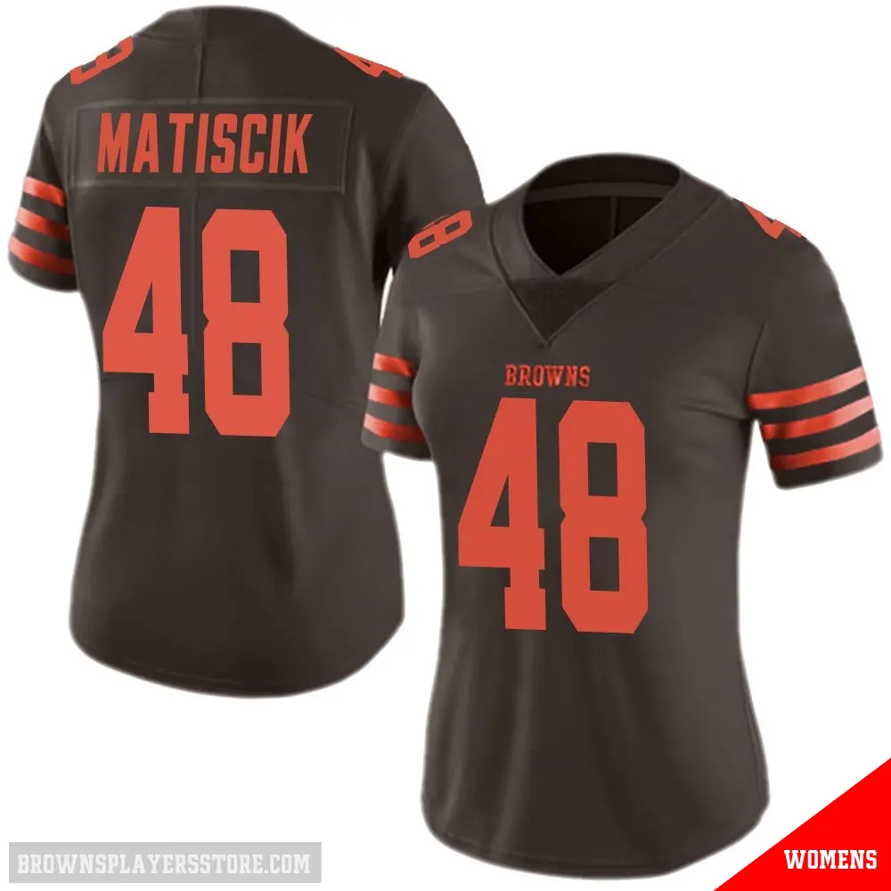 ＃48 Women's Brent Matiscik Brown Limited Cleveland Browns Color Rush Jersey