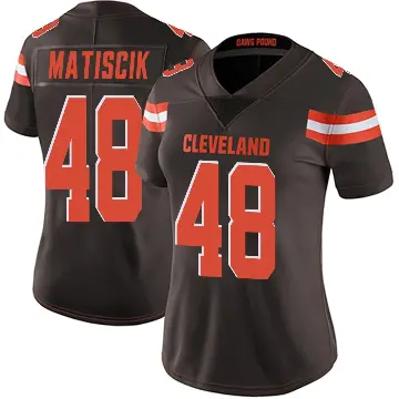 ＃48 Women's Brent Matiscik Brown Limited Cleveland Browns Team Color Vapor Untouchable Jersey