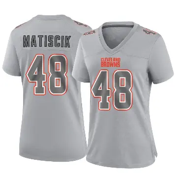 ＃48 Women's Brent Matiscik Gray Game Cleveland Browns Atmosphere Fashion Jersey