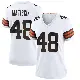 ＃48 Women's Brent Matiscik White Game Cleveland Browns Jersey
