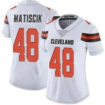 ＃48 Women's Brent Matiscik White Limited Cleveland Browns Vapor Untouchable Jersey