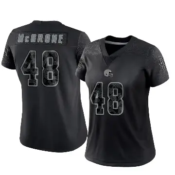 ＃48 Women's Cameron McGrone Black Limited Cleveland Browns Reflective Jersey