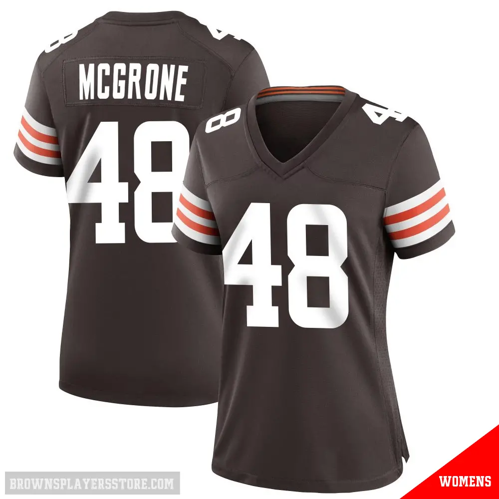 ＃48 Women's Cameron McGrone Brown Game Cleveland Browns Team Color Jersey
