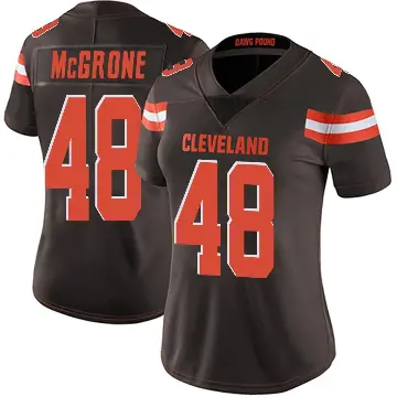 ＃48 Women's Cameron McGrone Brown Limited Cleveland Browns Team Color Vapor Untouchable Jersey