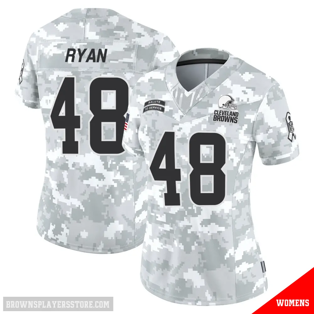 ＃48 Women's Carsen Ryan Arctic Camo Limited Cleveland Browns 2024 Salute to Service Jersey
