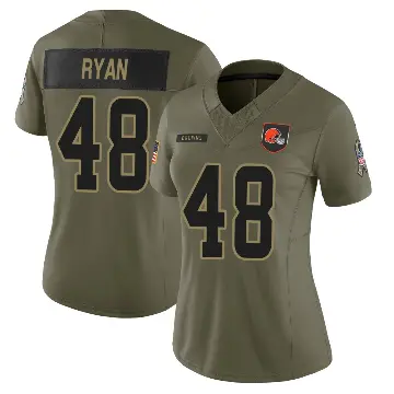 ＃48 Women's Carsen Ryan Olive Limited Cleveland Browns 2025 Salute to Service Jersey