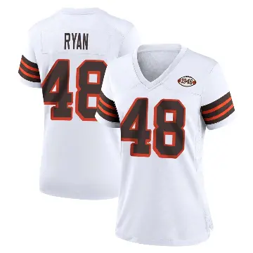 ＃48 Women's Carsen Ryan White Game Cleveland Browns 1946 Collection Alternate Jersey