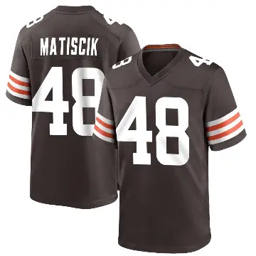＃48 Youth Brent Matiscik Brown Game Cleveland Browns Team Color Jersey