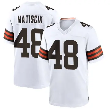 ＃48 Youth Brent Matiscik White Game Cleveland Browns Jersey