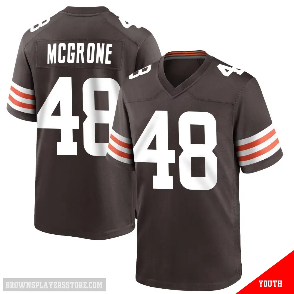 ＃48 Youth Cameron McGrone Brown Game Cleveland Browns Team Color Jersey