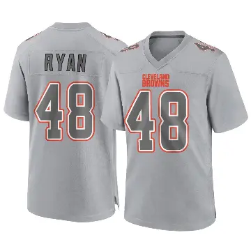 ＃48 Youth Carsen Ryan Gray Game Cleveland Browns Atmosphere Fashion Jersey