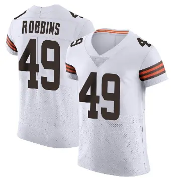 ＃49 Men's Aidan Robbins White Elite Cleveland Browns Vapor Jersey