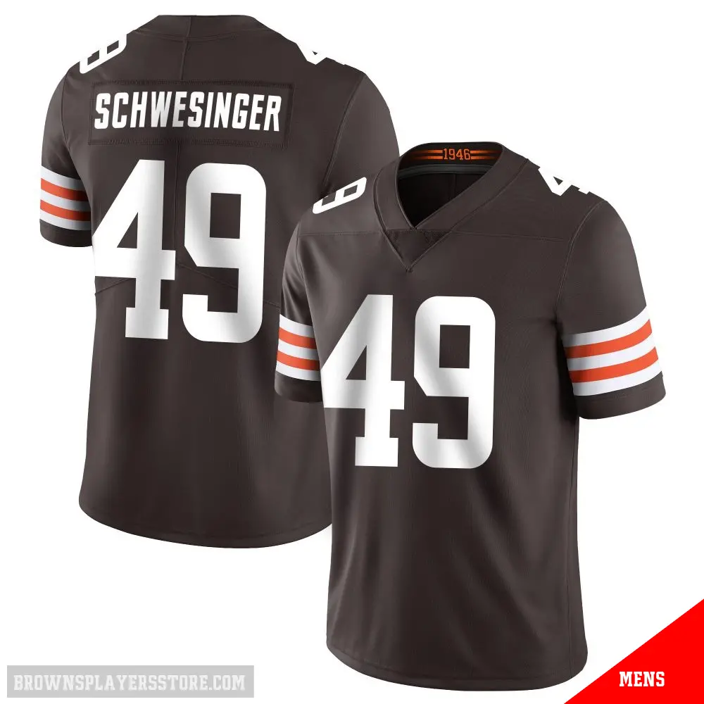 ＃49 Men's Carson Schwesinger Brown Limited Cleveland Browns Team Color Vapor Untouchable Jersey