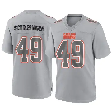 ＃49 Men's Carson Schwesinger Gray Game Cleveland Browns Atmosphere Fashion Jersey