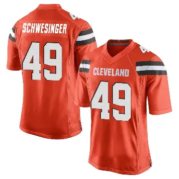 ＃49 Men's Carson Schwesinger Orange Game Cleveland Browns Alternate Jersey