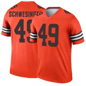 ＃49 Men's Carson Schwesinger Orange Legend Cleveland Browns Inverted Jersey