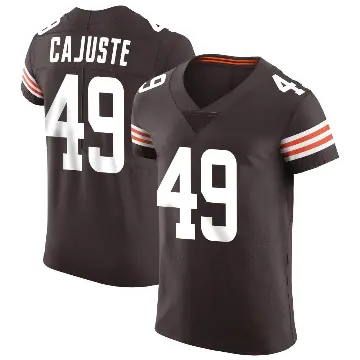 ＃49 Men's Devon Cajuste Brown Elite Cleveland Browns Vapor Jersey