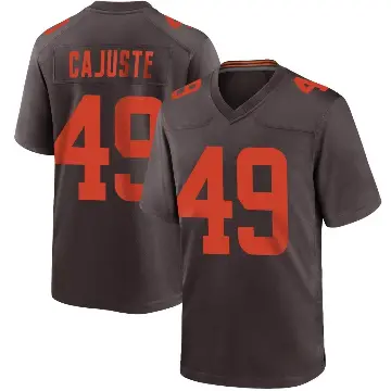 ＃49 Men's Devon Cajuste Brown Game Cleveland Browns Alternate Jersey