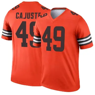 ＃49 Men's Devon Cajuste Orange Legend Cleveland Browns Inverted Jersey
