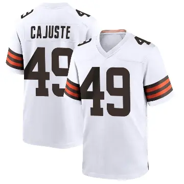 ＃49 Men's Devon Cajuste White Game Cleveland Browns Jersey
