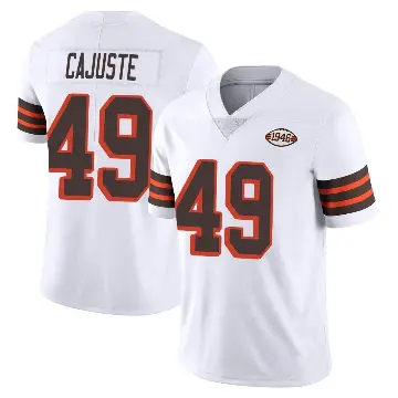 ＃49 Men's Devon Cajuste White Limited Cleveland Browns Vapor 1946 Collection Alternate Jersey