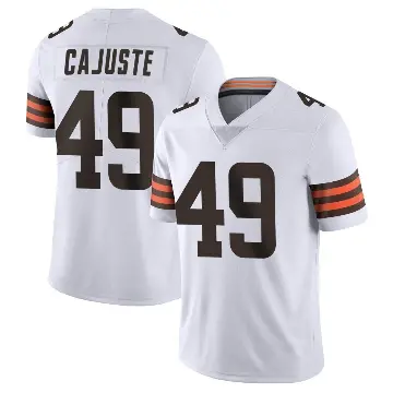 ＃49 Men's Devon Cajuste White Limited Cleveland Browns Vapor Untouchable Jersey