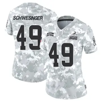 ＃49 Women's Carson Schwesinger Arctic Camo Limited Cleveland Browns 2024 Salute to Service Jersey