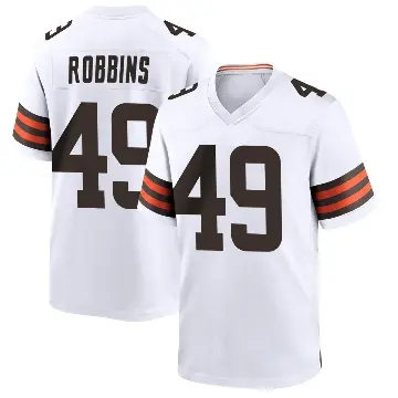 ＃49 Youth Aidan Robbins White Game Cleveland Browns Jersey