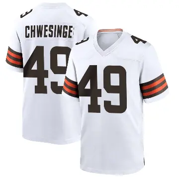 ＃49 Youth Carson Schwesinger White Game Cleveland Browns Jersey