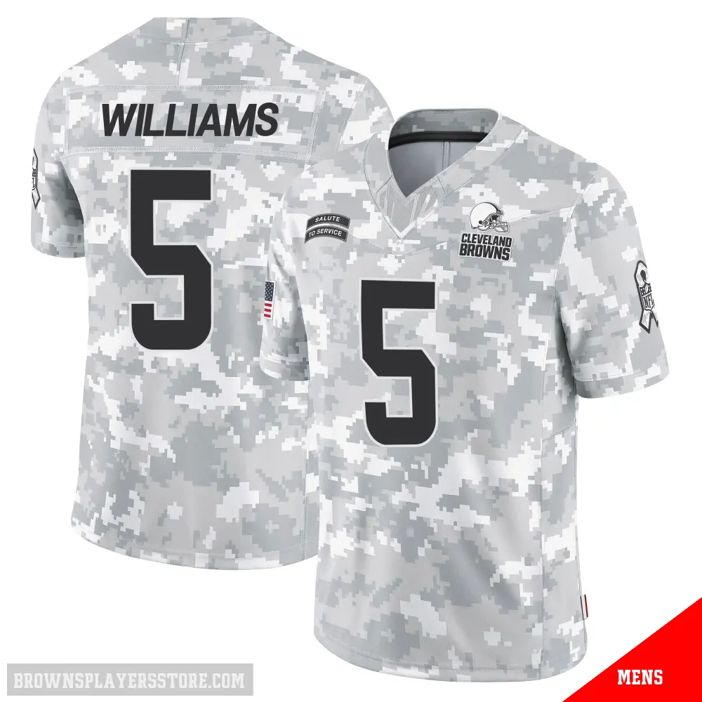 ＃5 Men's Quincy Williams Arctic Camo Limited Cleveland Browns 2024 Salute to Service Jersey