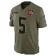 ＃5 Men's Quincy Williams Olive Limited Cleveland Browns 2025 Salute to Service Jersey