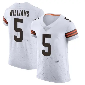 ＃5 Men's Quincy Williams White Elite Cleveland Browns Vapor Jersey