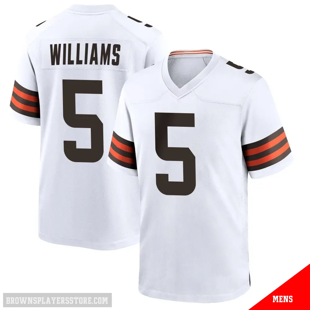 ＃5 Men's Quincy Williams White Game Cleveland Browns Jersey