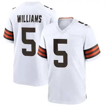 ＃5 Men's Quincy Williams White Game Cleveland Browns Jersey