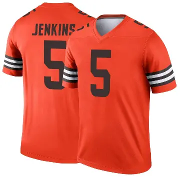＃5 Men's Rayshawn Jenkins Orange Legend Cleveland Browns Inverted Jersey