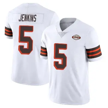＃5 Men's Rayshawn Jenkins White Limited Cleveland Browns Vapor 1946 Collection Alternate Jersey