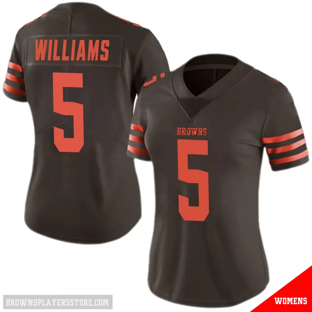 ＃5 Women's Quincy Williams Brown Limited Cleveland Browns Color Rush Jersey