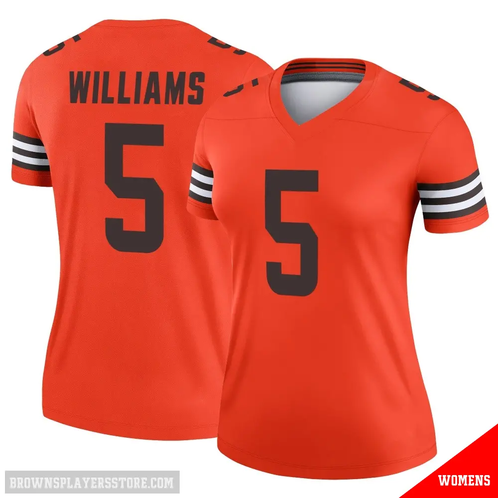 ＃5 Women's Quincy Williams Orange Legend Cleveland Browns Inverted Jersey