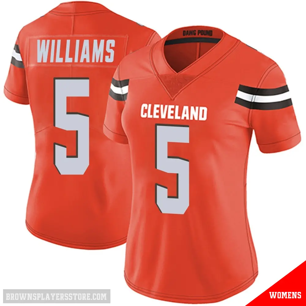 ＃5 Women's Quincy Williams Orange Limited Cleveland Browns Alternate Vapor Untouchable Jersey