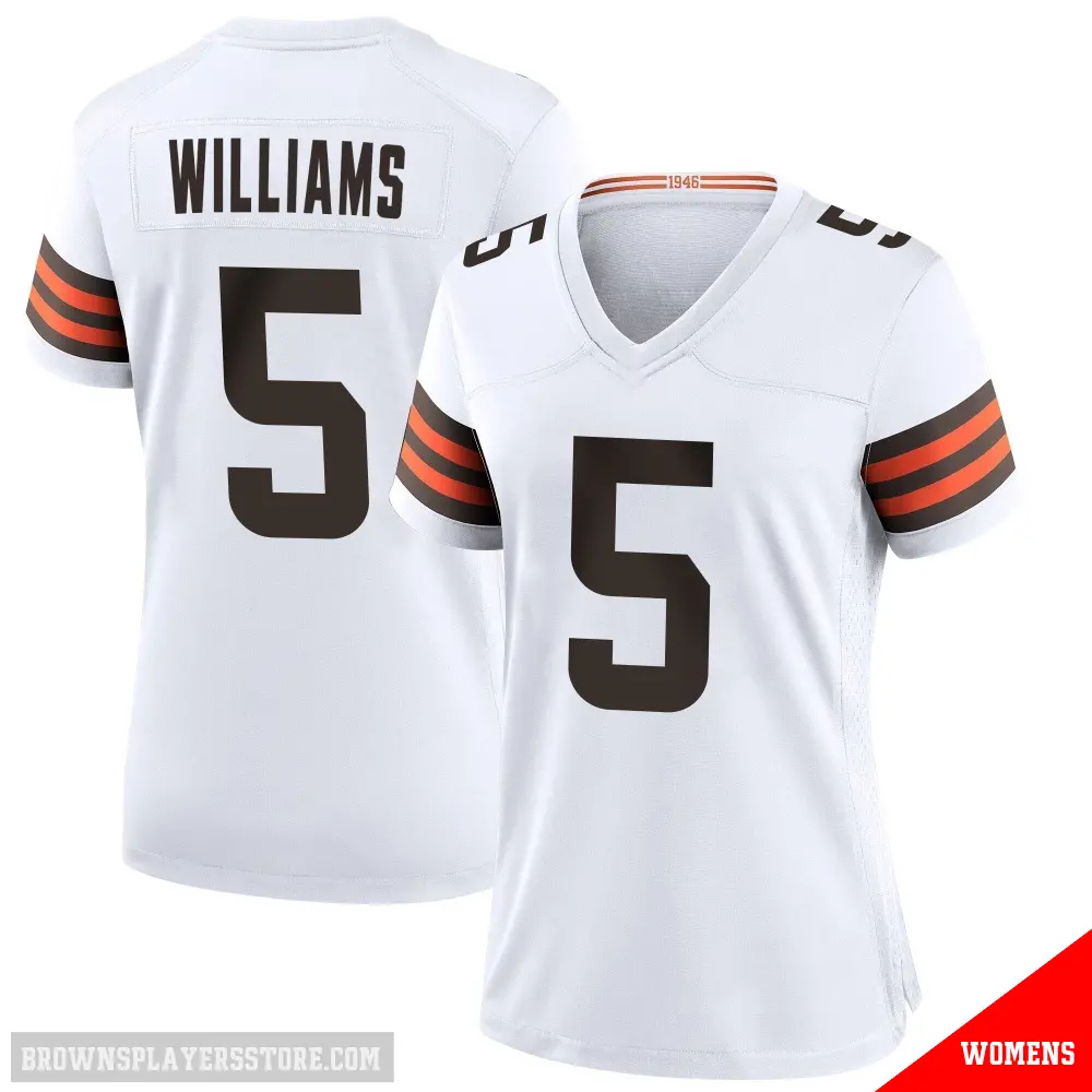 ＃5 Women's Quincy Williams White Game Cleveland Browns Jersey